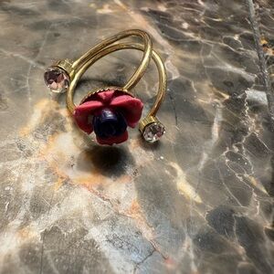 Elegant Gold and Purple Floral Ring